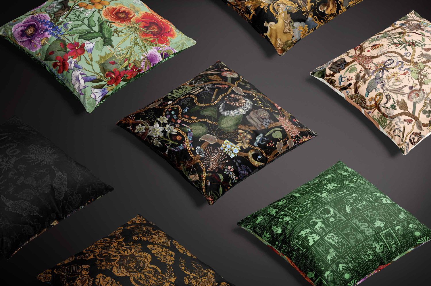 XAWD original luxurious, and somewhat outrageous, velvet pillows.