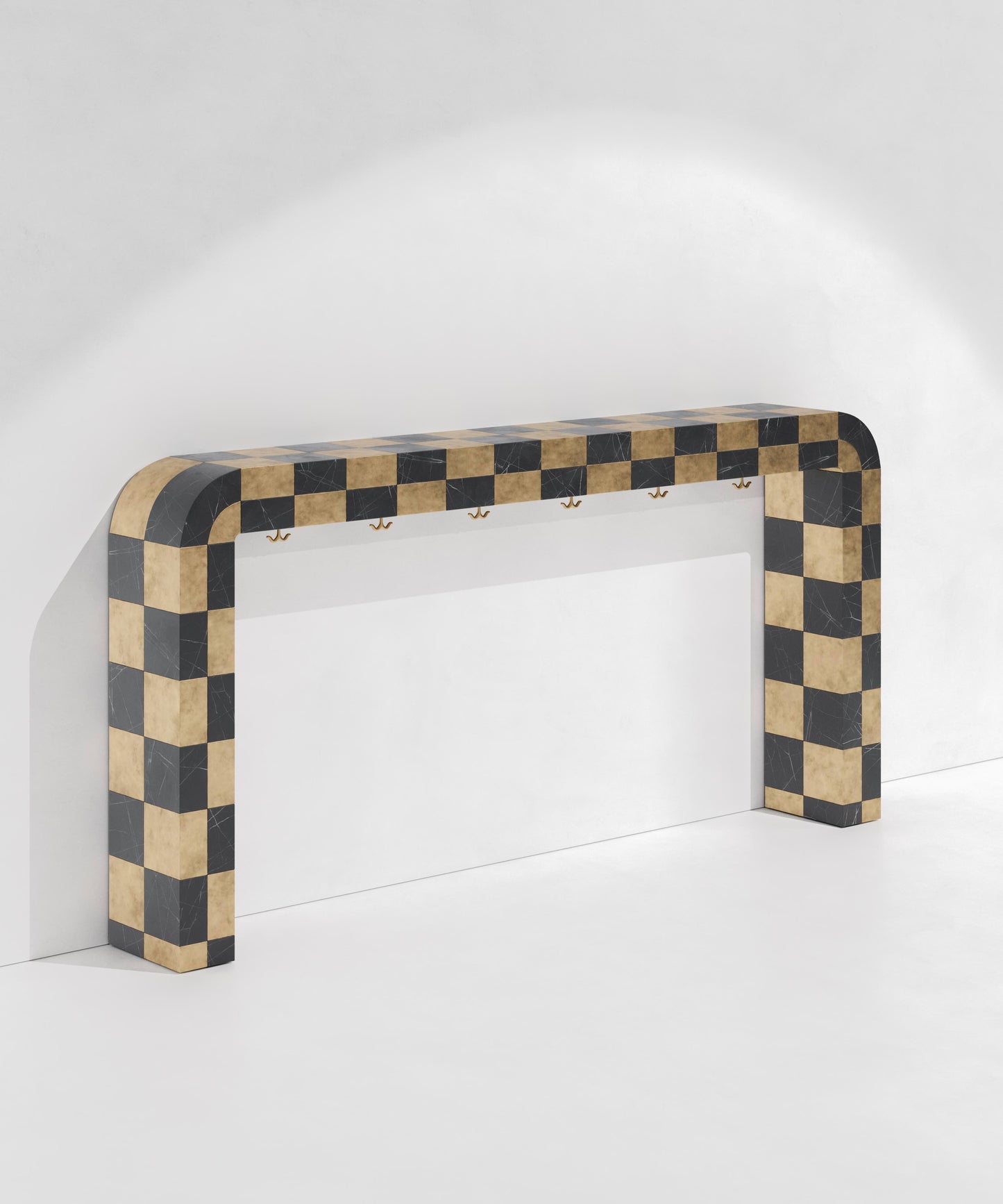 The Chess Table by XAWD is a unique modern console table that will be the centerpiece of any room.