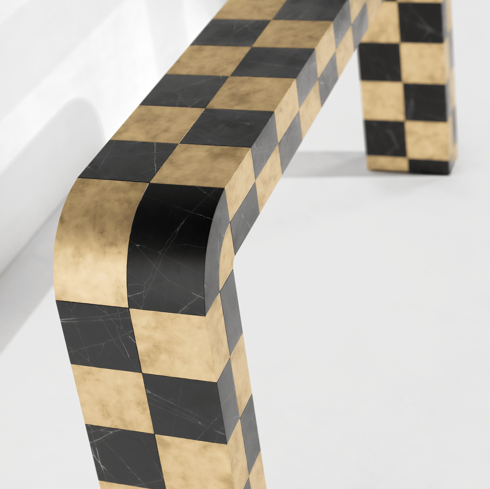 The Chess Table by XAWD is a unique modern console table that will be the centerpiece of any room.