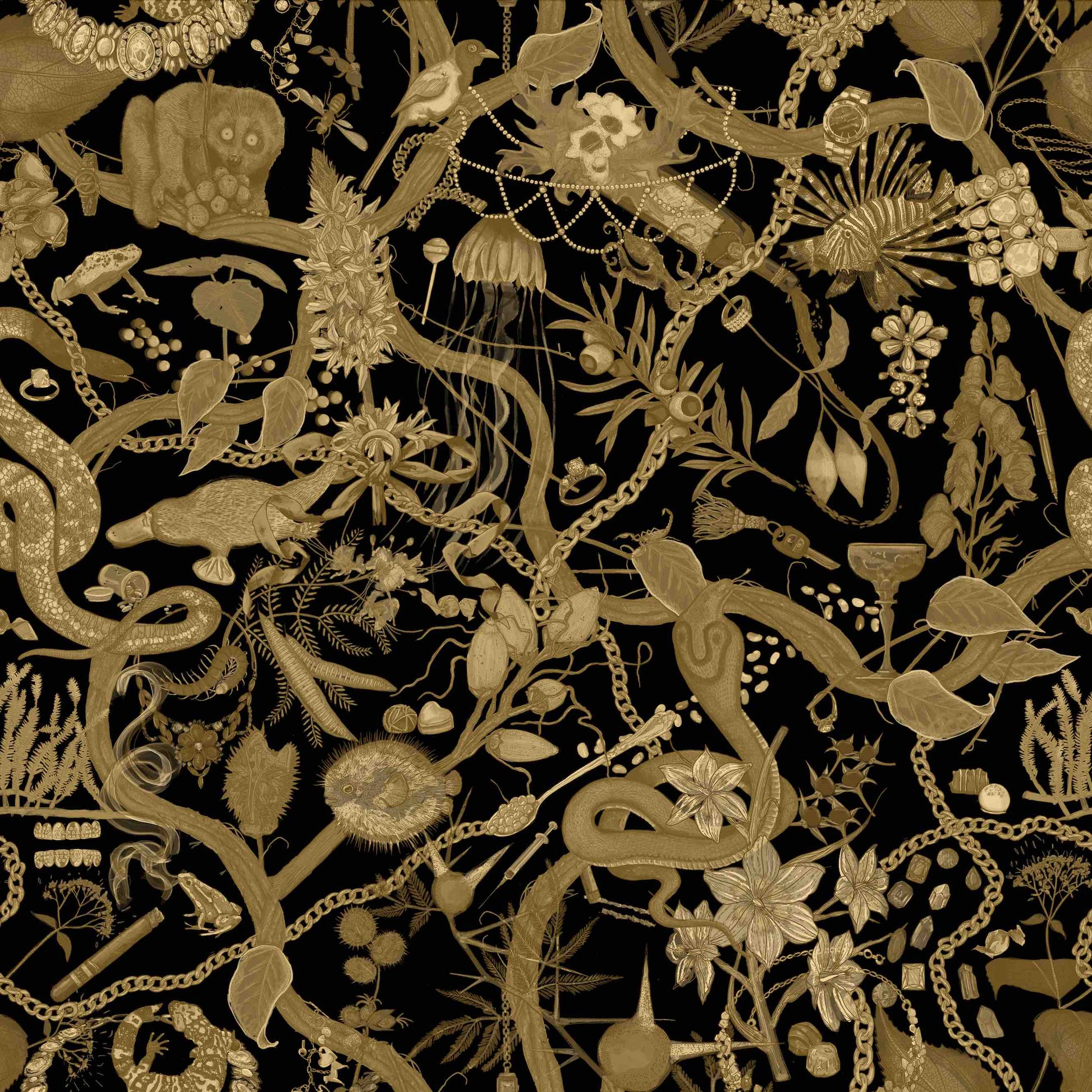 Glamour Life Wallpaper by XAWD is wild pattern that highlights glamorous and deadly indulgences- which are the same thing!