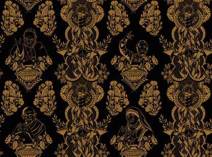 Real Ones Wallpaper by XAWD is a damask pattern that's sure to upset some people. But it's funny and pretty so who cares!