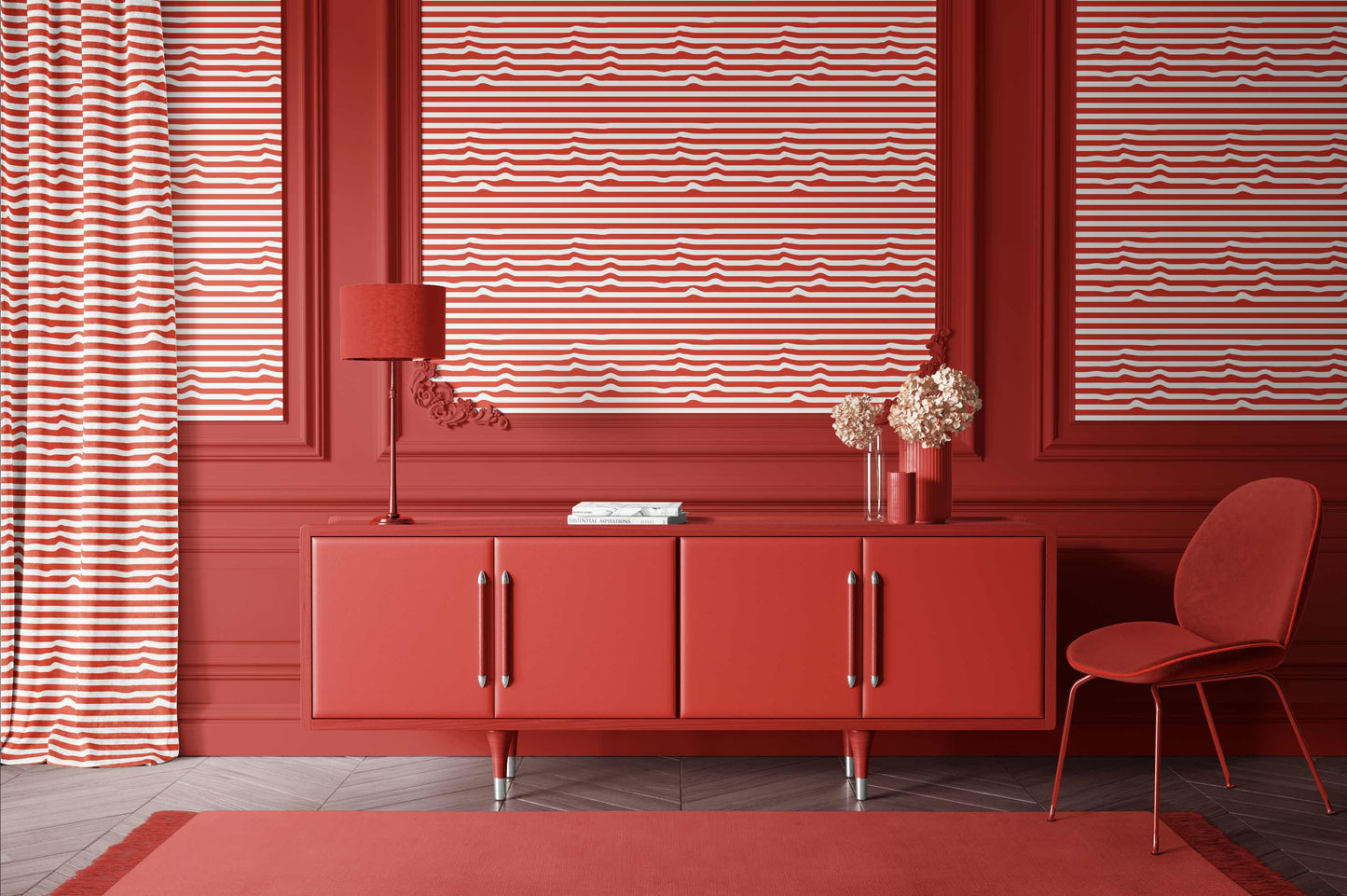 Warped Horizontal Stripes Wallpaper - XAWD