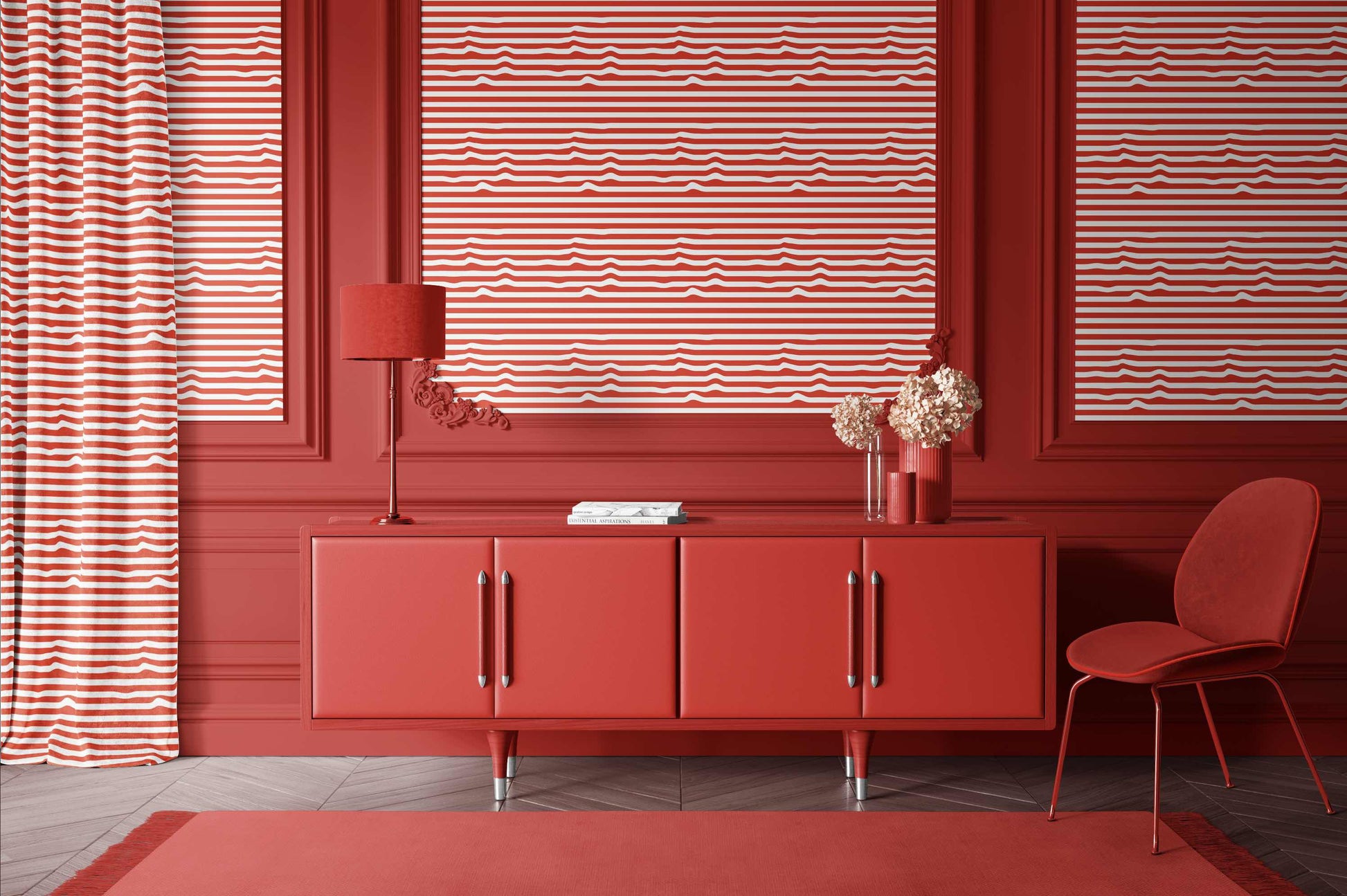 Warped Horizontal Stripes Wallpaper - XAWD