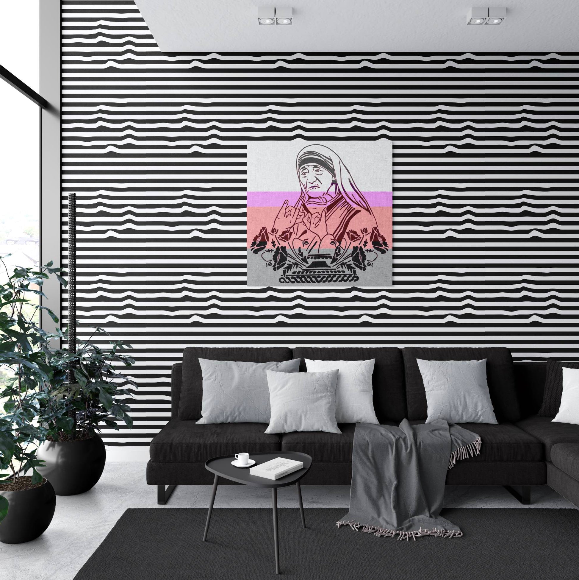 Warped Horizontal Stripes Wallpaper - XAWD