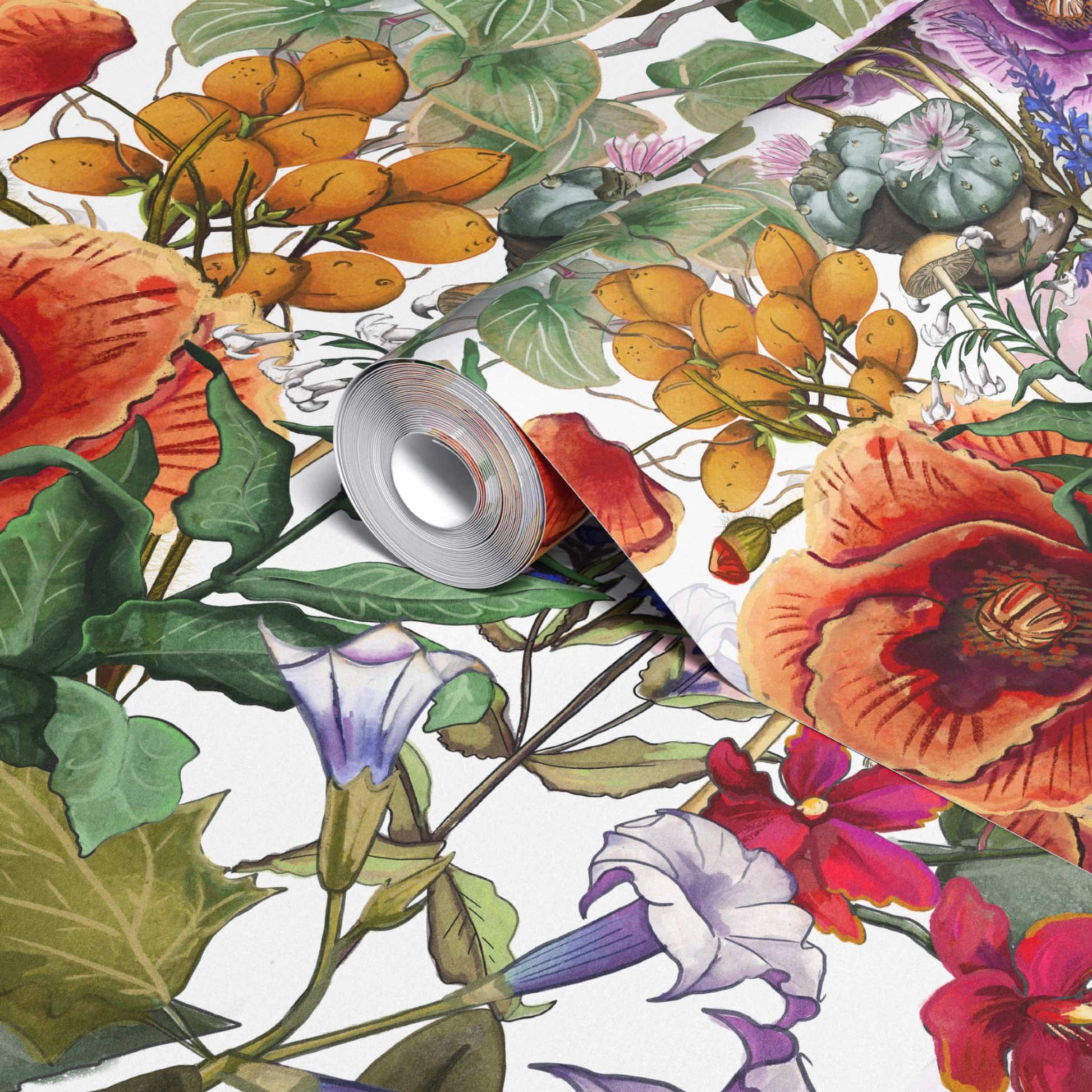 The War On Plants Wallpaper by XAWD is a beautiful floral pattern that only includes plants that might be illegal to grow