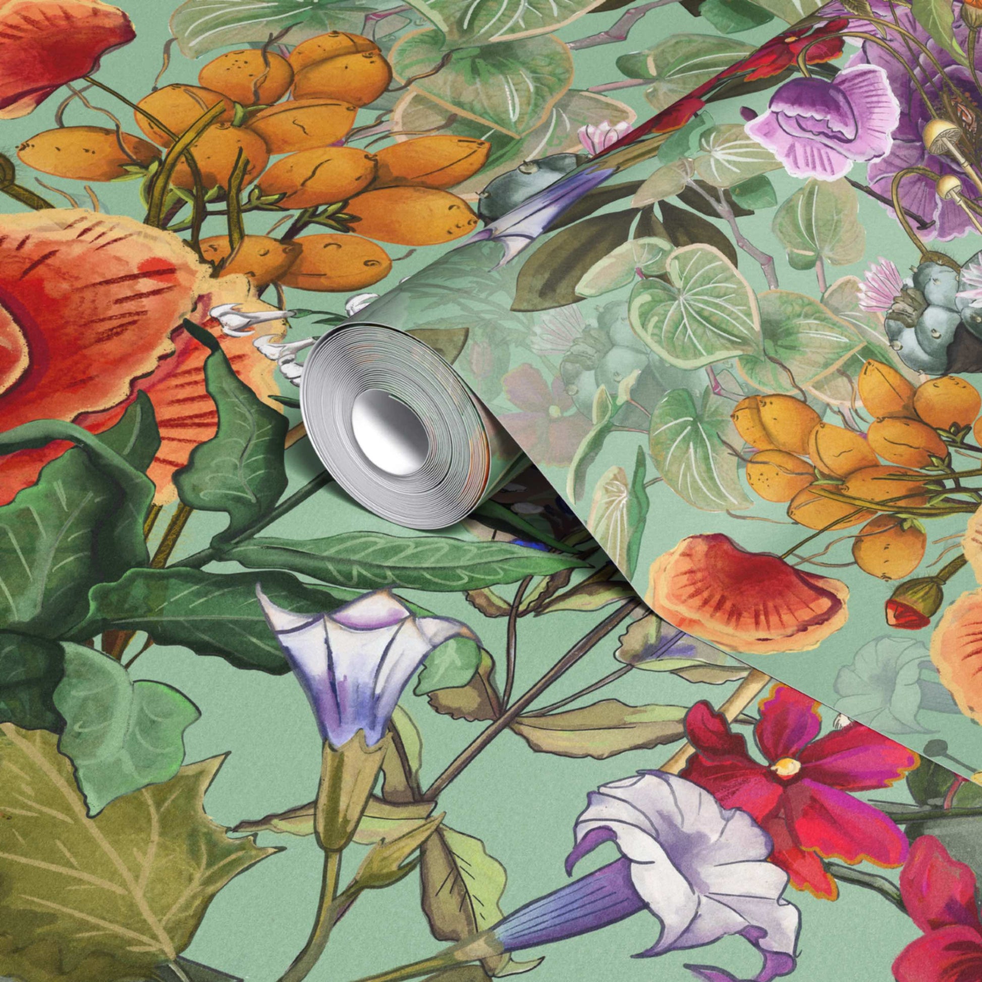 The War On Plants Wallpaper by XAWD is a beautiful floral pattern that only includes plants that might be illegal to grow