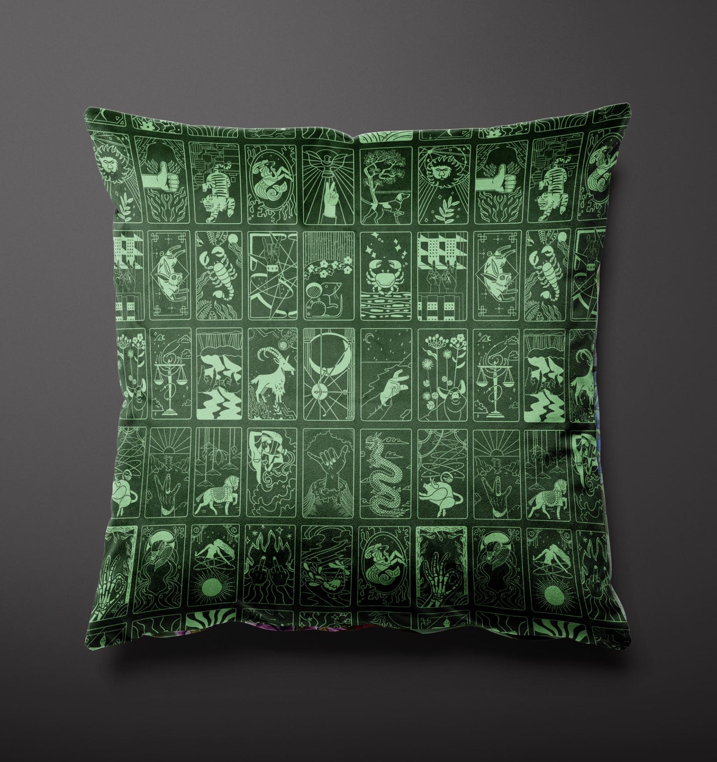 XAWD Original Pillow Fights Pillow in Velvet. This match features What’s Your Sign? Green/Mint VS War on Plant Mint/Multi